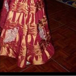 Beautiful wine Couture gown dress! Fit like queen